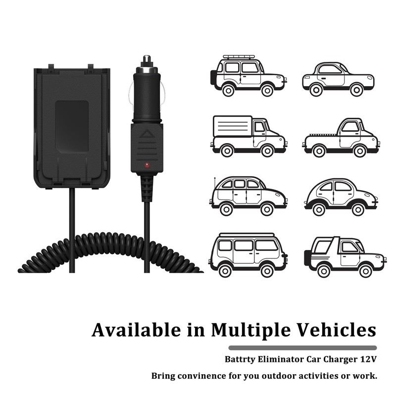 2 Pack BAOFENG UV-S9 Plus Battery Eliminator Car Charger 2800mAh