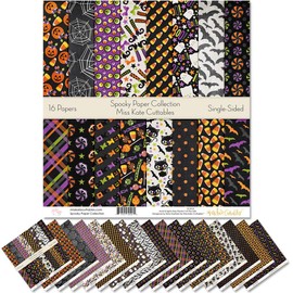 Pattern Paper Pack - Spooky - Scrapbook Premium Specialty Paper Single-Sided 12"x12" Collection Includes 16 Sheets - by Miss Kate Cuttables