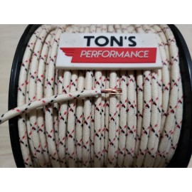 Ton's Performance 10 feet Vintage Braided Cloth Covered Primary Wire 10 gauge 10ga White Black Red