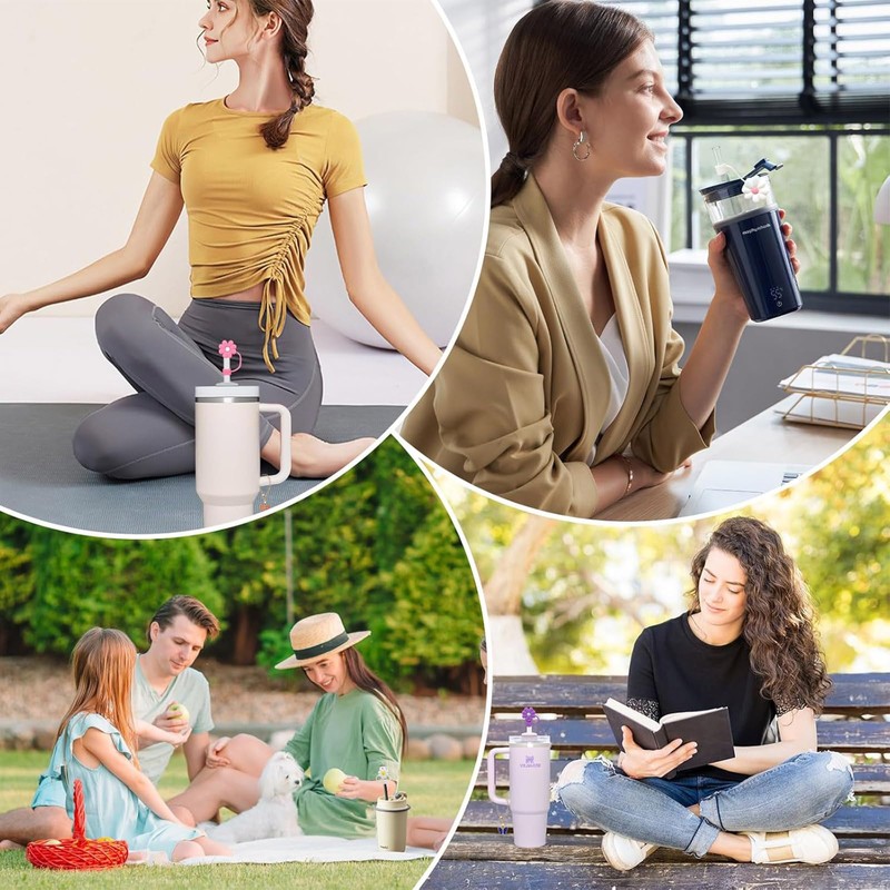 Set de Accesorios para Termo, 10 Piezas, Cubre Popotes con