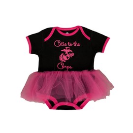 Baby Girls U.S. Marine Corps Logo “Cutie to the Corps” Bodysuit (6-9 Months)