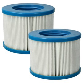 vhbw 2 x Filter Cartridge Compatible with Arebos 12 V 35 W, 50 W Pool - Replacement Filter Blue White