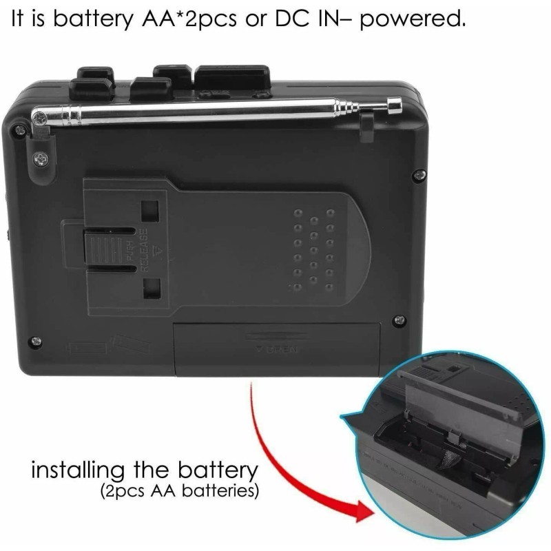 Digitnow! AM/FM Portable Pocket Radio and Voice Audio Cassette Recorder