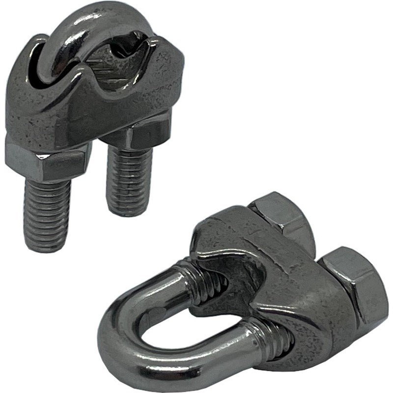 20 x wire rope clamps, stainless steel, V4A 316, 6