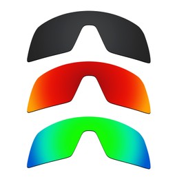 Alphax 3 Black & Fire Red & Green Pcs Polarized Replacement Lenses for Oakley Sutro S OO9462 Sport Sunglsses