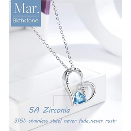 BAOWING Birthstone Cross Necklace for Little Girls Baptism First Communion Gifts I Am a Child of God Easter Birthday Christmas Gifts Kids Girls Jewelry for Goddaughter Godchild Teens Women March