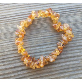 NATURAL CITRINE STONE GEMSTONE STRETCHY CHIP BRACELET