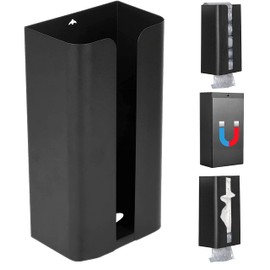 (Upgraded Version) Magnetic Tissue Case, Garbage Bag Holder, Magnetic Tissue Box, Magnetic Paper Towel Case, Bottom Opening, Wall Hanging, Tissue Storage, Kitchen, Bathroom, Washing Machine, Refrigerator, Office, Black, IDEA PLAZA (Black, Magnetic Tissue Case)
