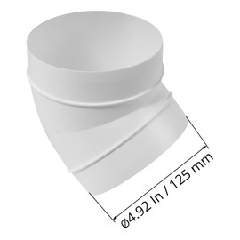 ECOPRO VENT 45 Degree 5 Inch Duct Connector. Easy to Mount for Flex or Straight Pipe. Connect Straight Duct with Flex Duct in 45 Degrees - HVAC Heating Cooling Kitchen and Bathroom Applications