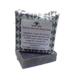 Activated Charcoal Soap Bar Dead Sea Mud Soap Bar Vegan & Natural. Lemongrass and Peppermint Essential Oils Cruelty free bar soap skin Cleaner for teens, 4.10oz