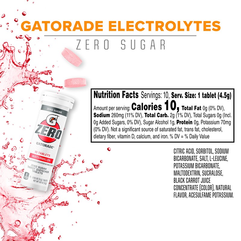 Gatorade Zero Tablets, Watermelon (Pack of 80)