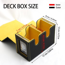 SANZIE Card Deck Box for MTG Commander Deck Box with 2 Toploaders 35PT fits 240+ Single Sleeved Trading Cards PTCG TCG Deck Box for Trading Cards (Black)
