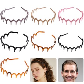 ChAusa 7 Pieces Serrated Headbands Plastic Wavy Hair Comb Headbands Shark Tooth Hair Comb Headbands Hair Accessories Headbands for Women and Girls Makeup, Decoration, Sports Fitness