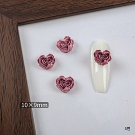 Gradient heart rose parts, 3 types, 10 each, choose, burgundy / 그라데이션 하트 장미파츠 3종 각 10개입 택일, 버건디