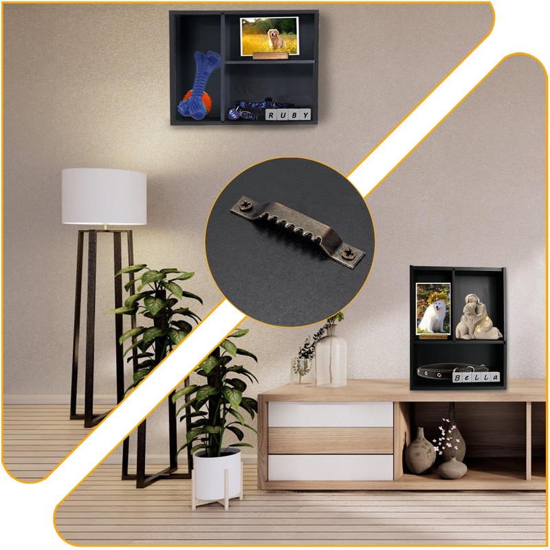 Sofunii Pet Memorial Shadow Box with Shelves for Dogs or