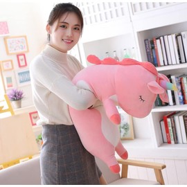 Yeqivo Long Unicorn Plush Toy Soft Unicorn Stuffed Animal, Cute Long Unicorn Hugging Pillow Plush Unicorn Plushies Toy Kids Girls Girlfriend(Unicorn, 110cm)