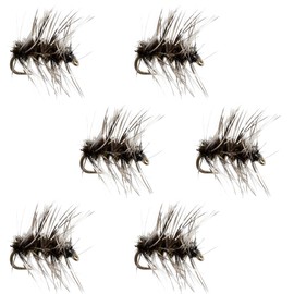 The Fly Fishing Place Griffiths Gnat Midge Trout Dry Fly Fishing Flies - Set of 6 Flies Size 20