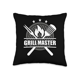 Grill Master BBQ Cool Grill Season Grilling Barbecue BBQ Throw Pillow