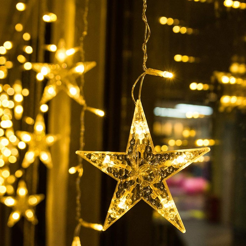 BLOOMWIN Light curtain star light chain curtain, USB 8 modes,