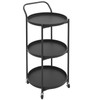 Round 3-Tier Rolling Bar Cart with Wheels, Round Bar Serving