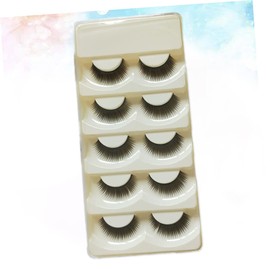Healvian 5 Pairs Natural Long Eyelash Extensions Thick Cotton Thread False Lashes for Daily Wear Weddings and Photo Shoots Comfortable Fashionable Makeup Tool