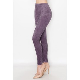 ALWAYS Women's Velvet Leggings - Buttery Soft Warm Winter Solid Basic Pants Vintage Violet Plus Size