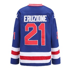 YWIES Hockey Jersey of USA 1980 Olympic Team Jerseys #21 Mike Eruzione Stitched Letters and Numbers Blue S-XXXL