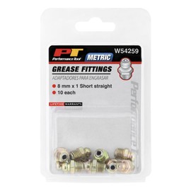 Performance Tool W54259 8mm x 1mm Short Straight Grease Fitting, (Pack of 10)