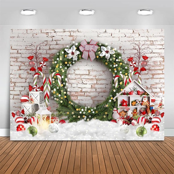 Mocsicka Christmas Backdrop Large Xmas Merry Christmas Backdrops White Brick