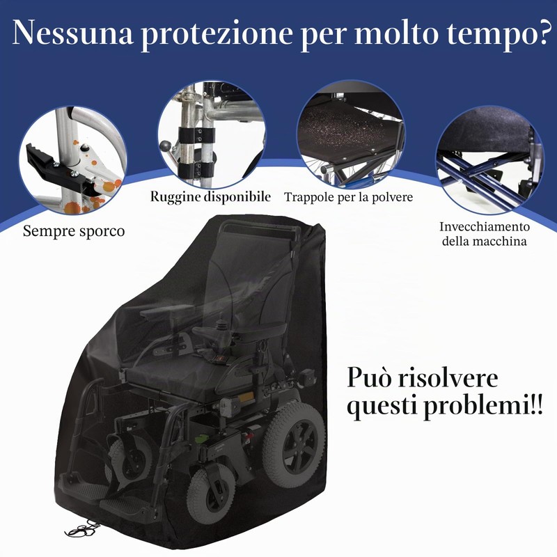 Copertura impermeabile per sedia a rotelle e custodia protettiva in