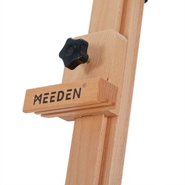 MEEDEN Extra Large Studio H-Frame Easel 75" to 146", Holds Canvas up to 93", Adjustable Solid Beech Wood Artist Easel with Storage Tray, Heavy Duty Art Easel with Wheels for Artists Adults