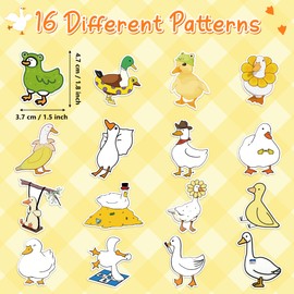 GwaOery 500PCS Duck Stickers Roll, Cartoon Animals Duck Decals Thank You Stickers Waterproof Vinyl Aesthetic Sticker for Water Bottle Laptop Skateboard Luggage Car