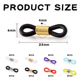 WUFGWBD 64 Pieces Of Glasses Chain Connecting Buckles, Anti-Lost Hanging Rings, Elastic Connecting Buckles, Glasses Chain Anti-Slip Buckles, Glasses Chain Ends, Glasses Chain Brackets