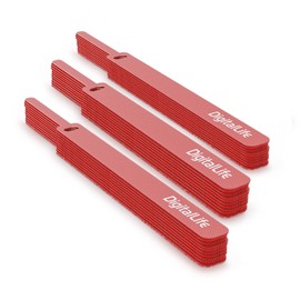 DigitalLife Reusable Cable Straps Ties - Adjustable, Hook & Loop for Cables Organisation & Management - Red, 30 Pieces, 160 x 12 mm