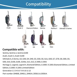 SUNRRA 12 Bags + 4 Belts Vacuum Bags Compatible with Kirby Vacuum Cleaner Bags, Solid Cloth Dust Bag Fit All Kirby Generation & Sentria Models, Part # 205811 204814 204811 Style F