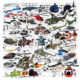 60 Pack Military Helicopter Stickers,Helicopter Stickers for Kids Boys Teens, Waterproof Vinyl Decals for Water Bottle Laptop Scrapbooking Luggage Phone Computer Guitar