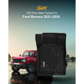 3W Car Floor Mats For Ford Bronco 4 Door 2021-2024 TPE Floor Liner Fit Bronco - Floor Mats & Cargo Liner