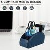 molshine Remote Control Holder with 5 Compartments,Pu Leather Office Organization