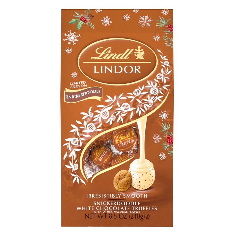 Lindt LINDOR Holiday Snickerdoodle White Chocolate Candy Truffles with Smooth,