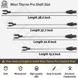 West Thorne Pro X Series Livestock Prod Replacement Shaft(41in) fit for West Thorne Pro 52in Cattle Prod X Series, Newest Waterproof Cattle Prod Shaft(Only Shaft)