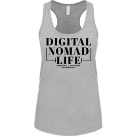 Digital Nomad Life Women's Fit Tank Top Heather-Grey X-Large
