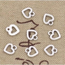 Unbranded 5pcs Charm Heart 12x10mm Tibetan Silver Color Pendant Bracelet Necklace