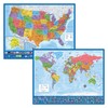 2 Pack - Giant World Map & US Map Poster