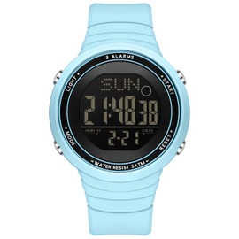 Digital Watch Waterproof Big Numbers 3-Alarms Stopwatch Sports Running Watches for Women Men Minimalist Electronic Wristwatch Easy Read Watch Unisex