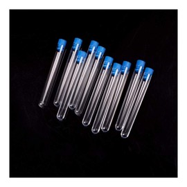 Geeyu ZHaonan- Small Test Tubes, 10pcs Chemistry Plastic Test Tubes, 12 * 75mm 5ML, Vials Seal Caps Pack Container, for Office School, Easy to use