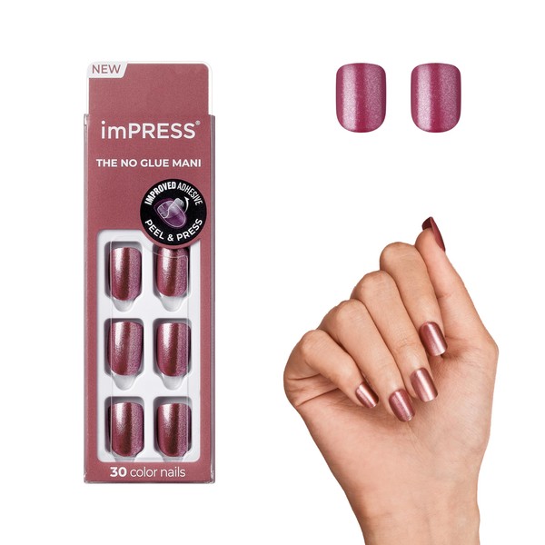 KISS imPRESS No Glue Mani Press On Nails, Color, 'Peanut