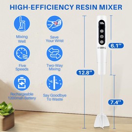 OSBANG Electric Resin Mixer with Stand, Rechargeable Epoxy Resin Mixer with Hands-Free Resin Mixer Stand for Save Your Wrist, Resin Accessories for Resin, Silicone, Resin Molds, Soap Making & More