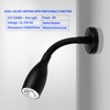 THALASSA 2-Pack 12V Flexible Gooseneck Light Black RV Reading Light