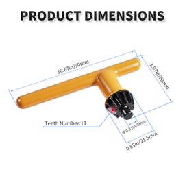 FOCMKEAS Drill Chuck Key Wrench ，8mm Top Inset Head Diameter for 1-13mm=3-16mm Drill Chuck,Drills Press Chuck Key