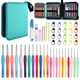 SPEEDWOX Crochet Hooks Set 50 Pieces with Storage Box Ergonomic Needles Crochet Hooks Weaving Kits DIY Handmade Knitting Art Tools 0.5mm-2.75mm Ergonomic Soft Grip Handle